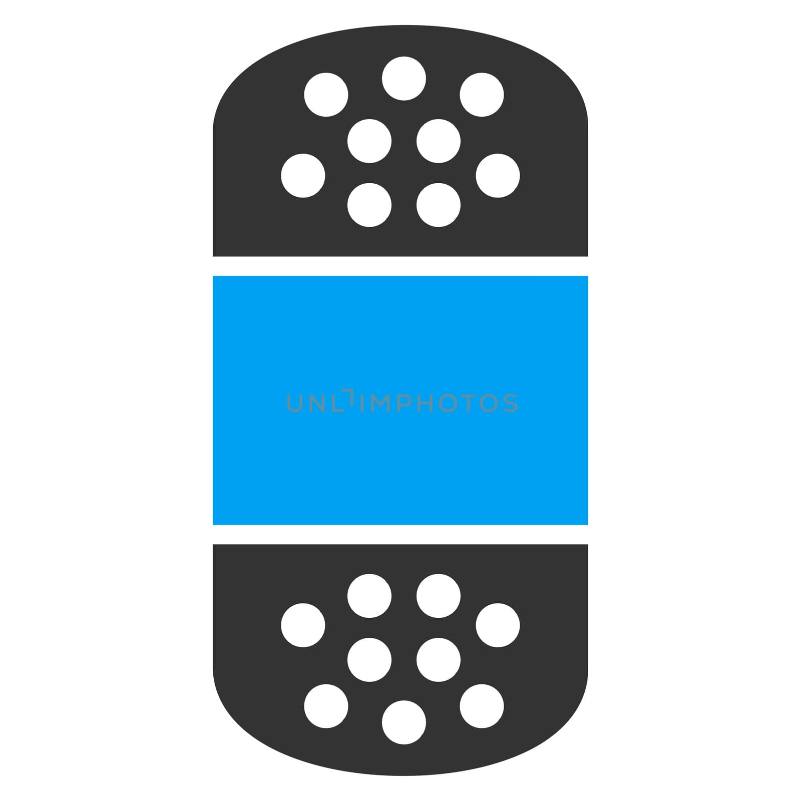 Plaster raster icon. Style is bicolor flat symbol, blue and gray colors, rounded angles, white background.