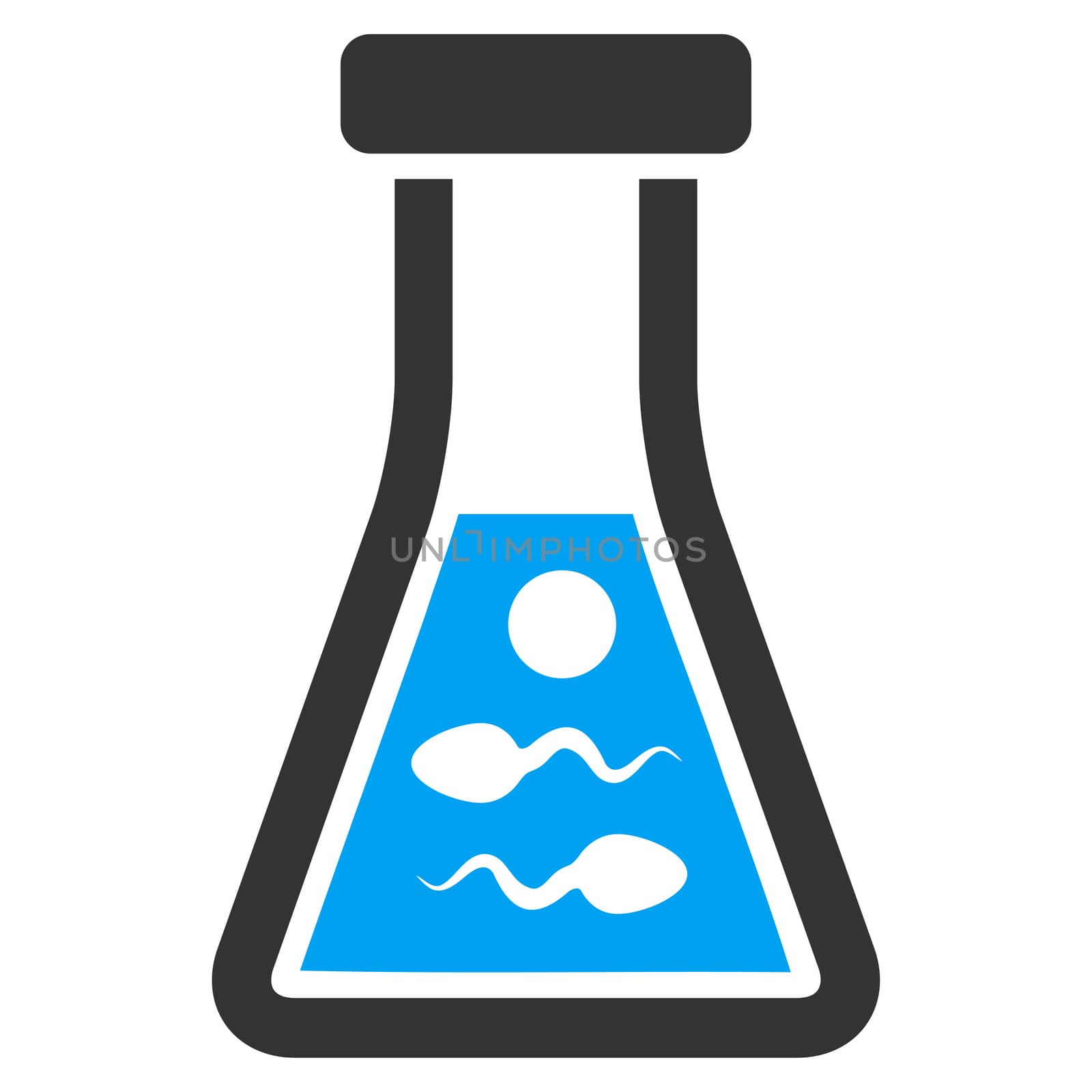 Sperm Liquid raster icon. Style is bicolor flat symbol, blue and gray colors, rounded angles, white background.