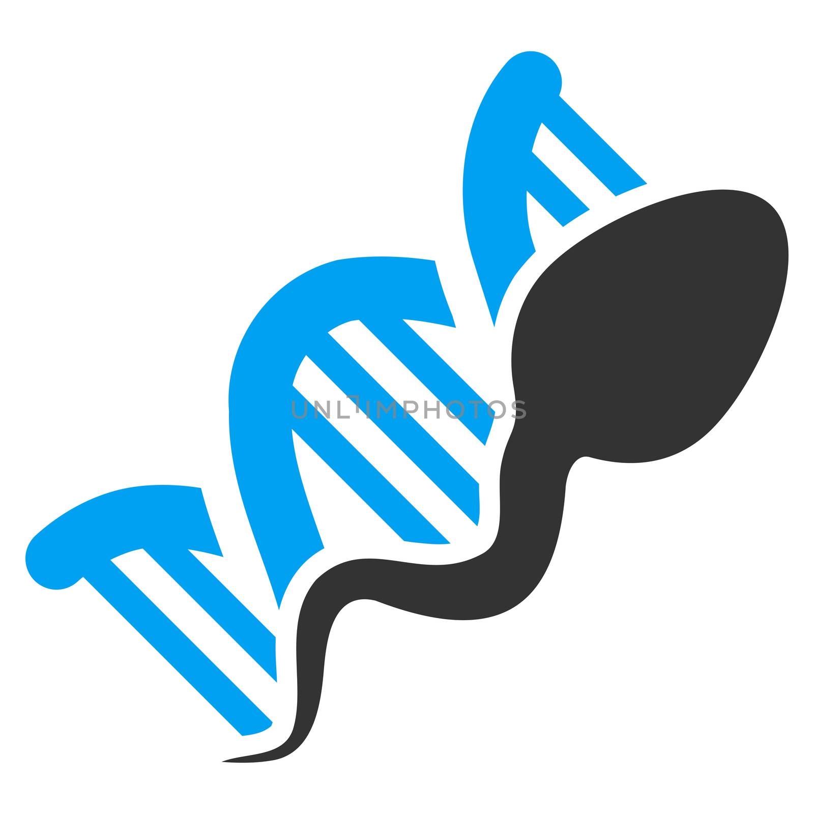 Sperm Replication raster icon. Style is bicolor flat symbol, blue and gray colors, rounded angles, white background.