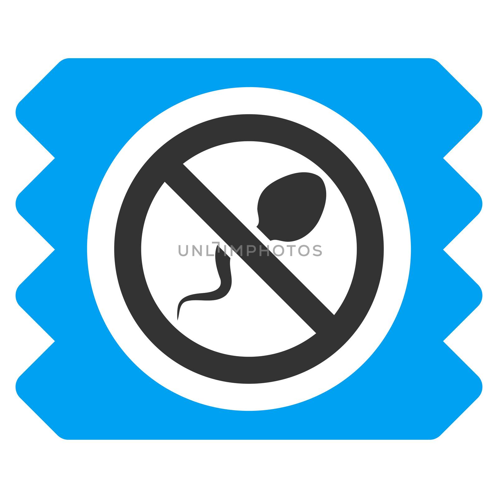 Spermicide Condom raster icon. Style is bicolor flat symbol, blue and gray colors, rounded angles, white background.
