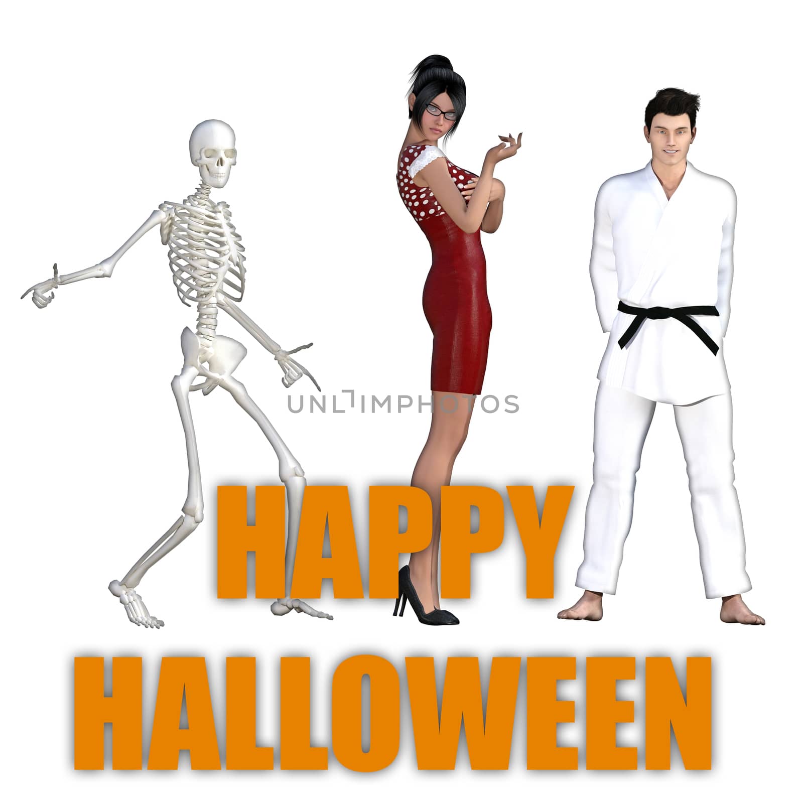 Happy Halloween Greeting Card With Costume Art
