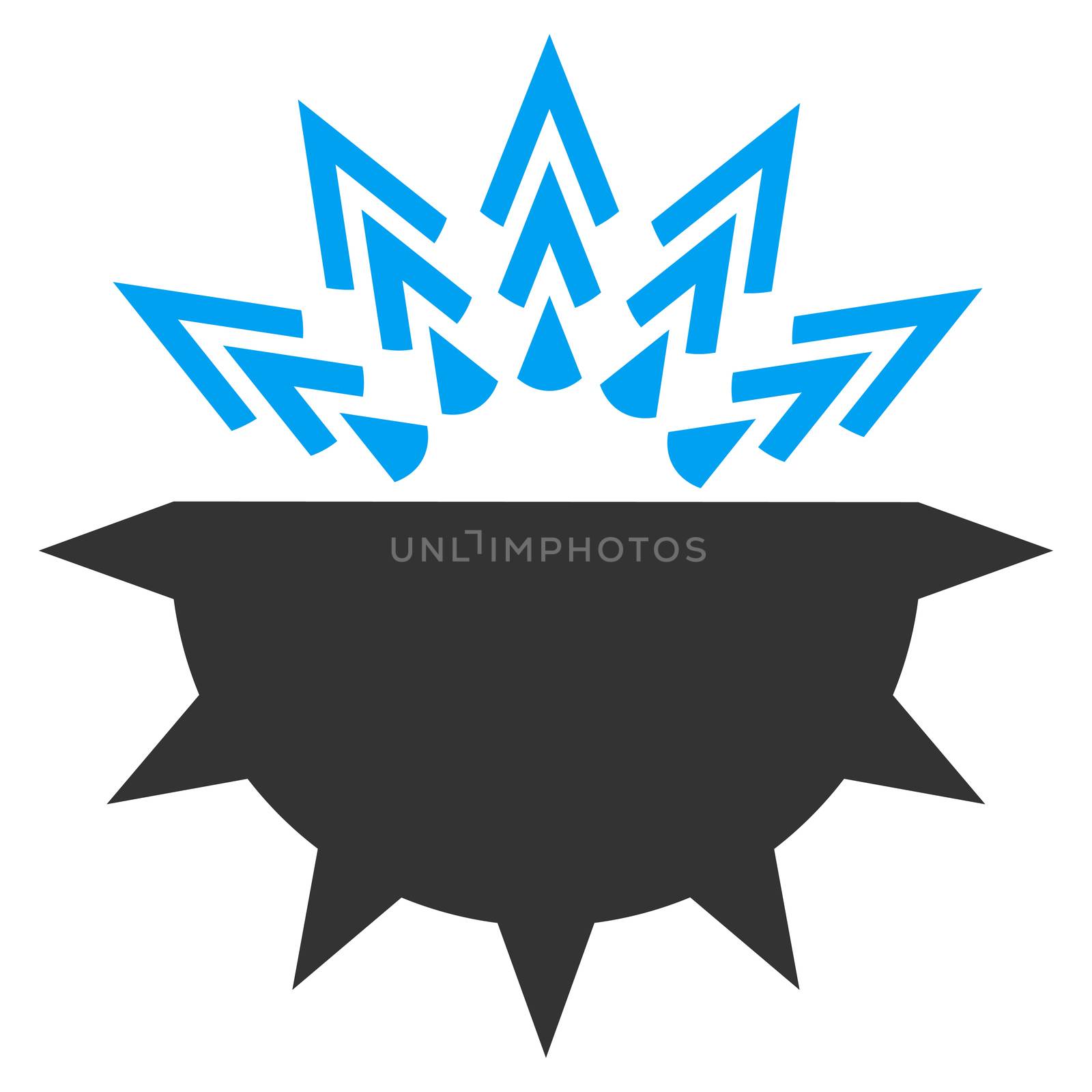 Viral Structure raster icon. Style is bicolor flat symbol, blue and gray colors, rounded angles, white background.