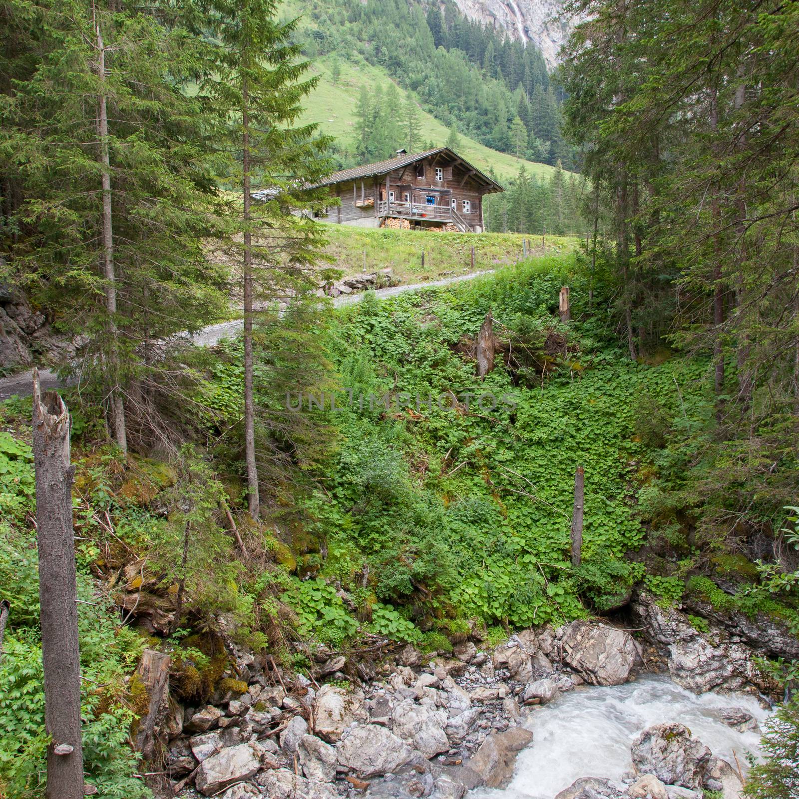 Typical house in the Swiss alps by michaklootwijk