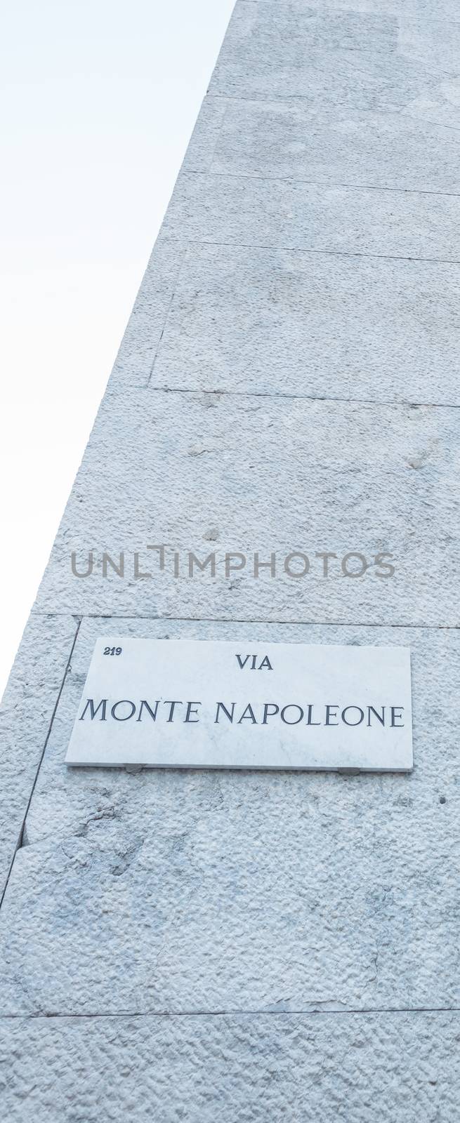Milan, Italy. Via Monte Napoleone sign, street in Milan center f by jovannig