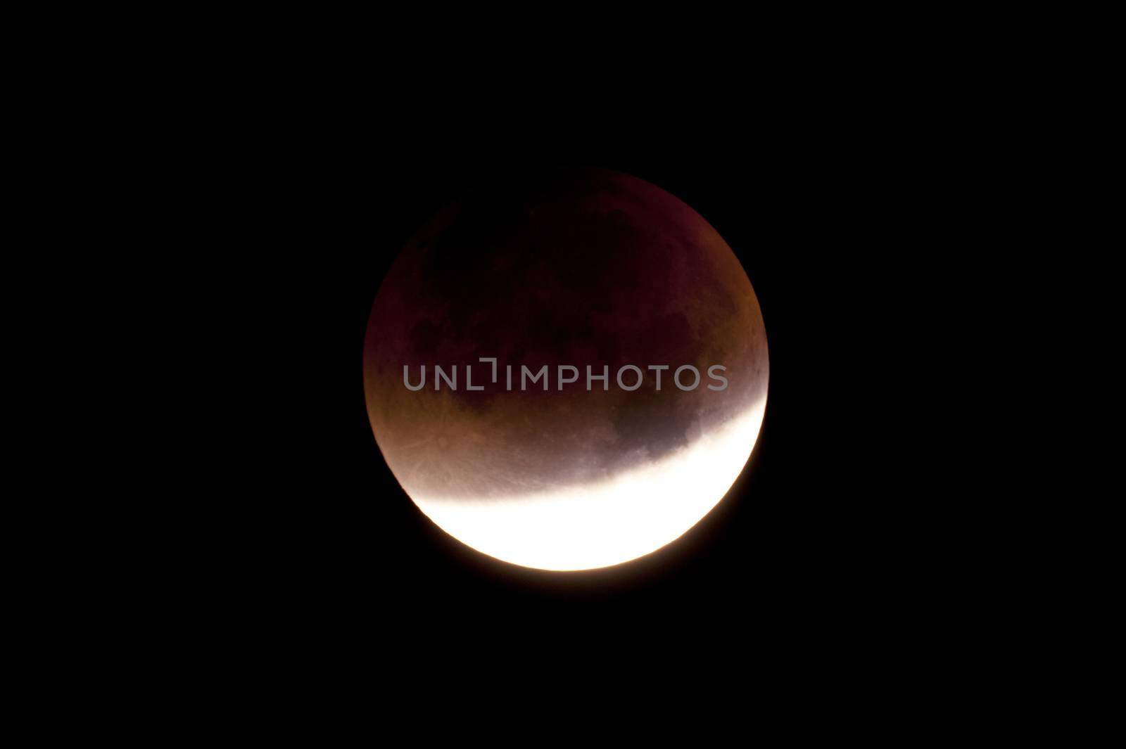 Total Lunar Eclipse on Sept. 28, 2015, observed in Kiel, Germany, through a Telescope