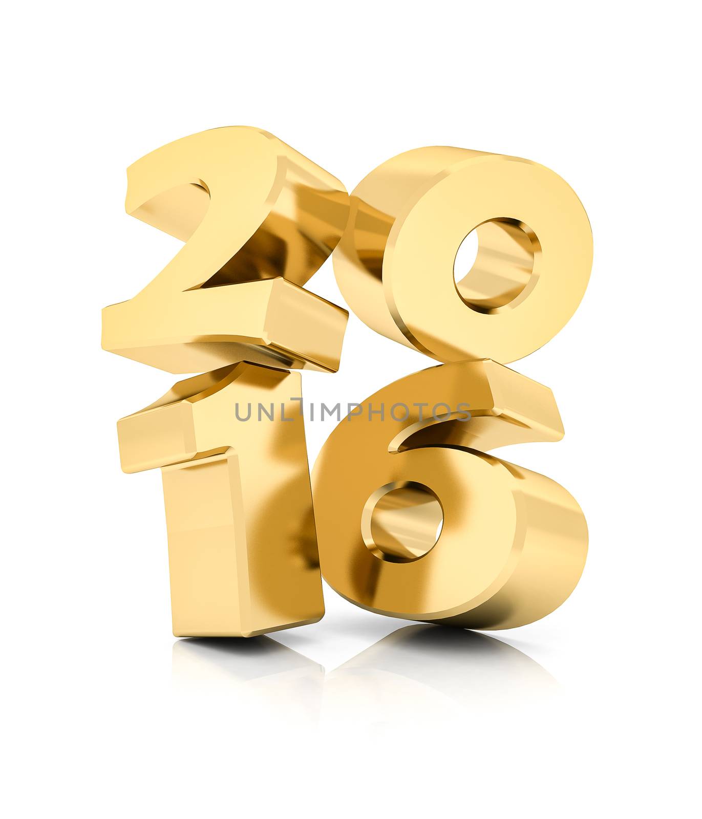 Happy new year 2016 isolated on a white background