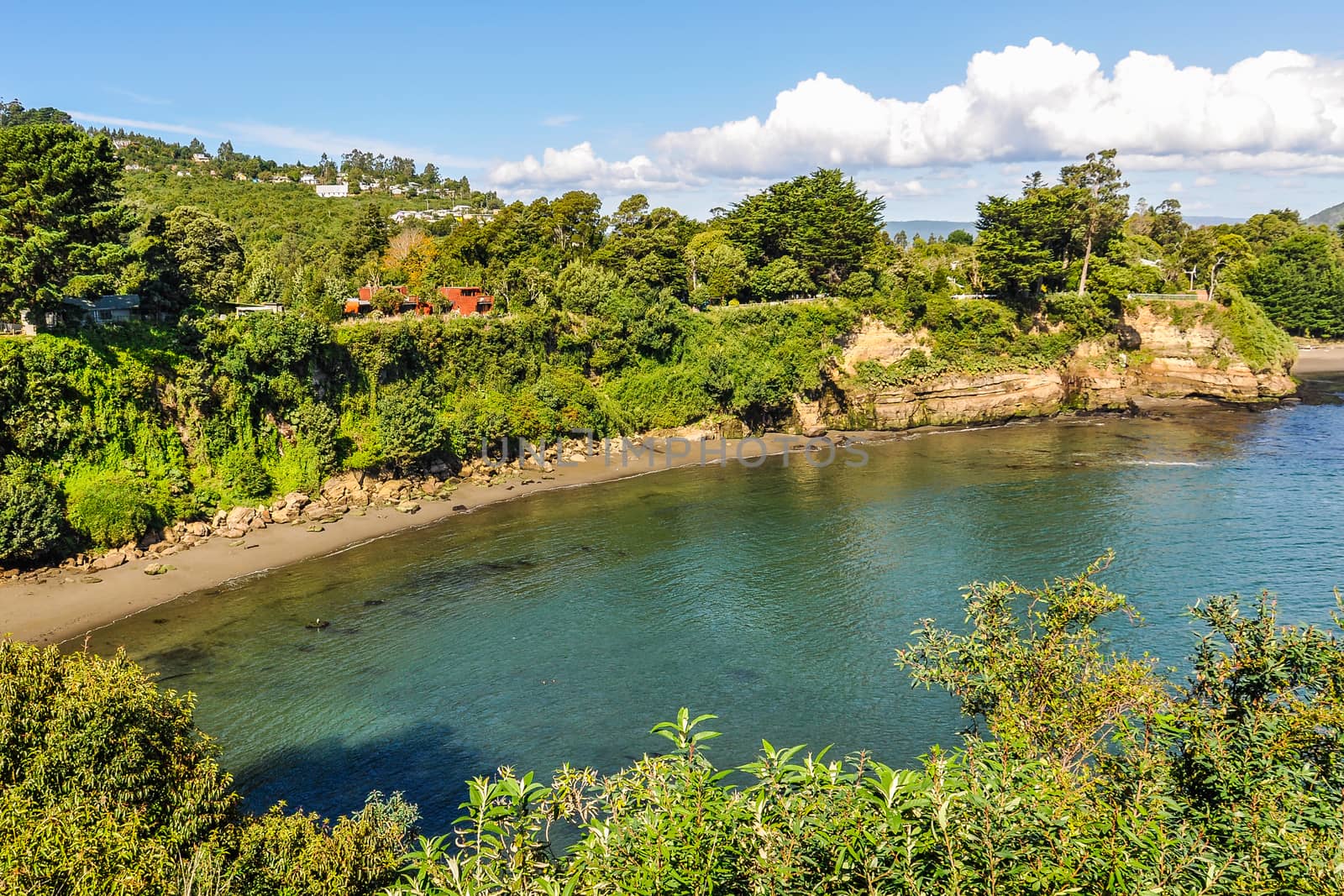 Seaside view in the Spanish fortress in Niebla, Valdivia, Patagonia, Chile