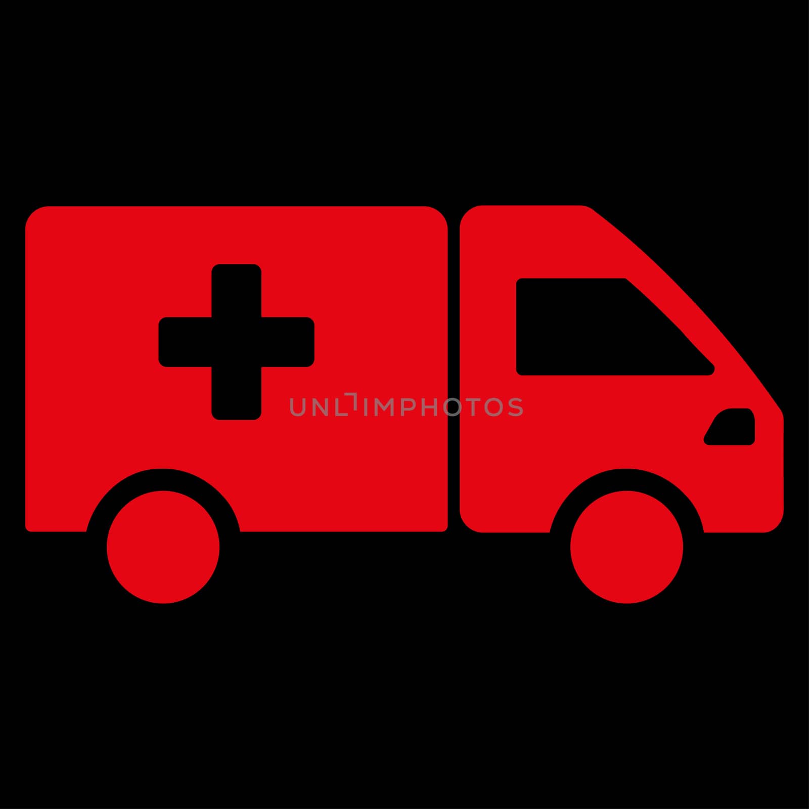 Drug Shipment raster icon. Style is flat symbol, red color, rounded angles, black background.