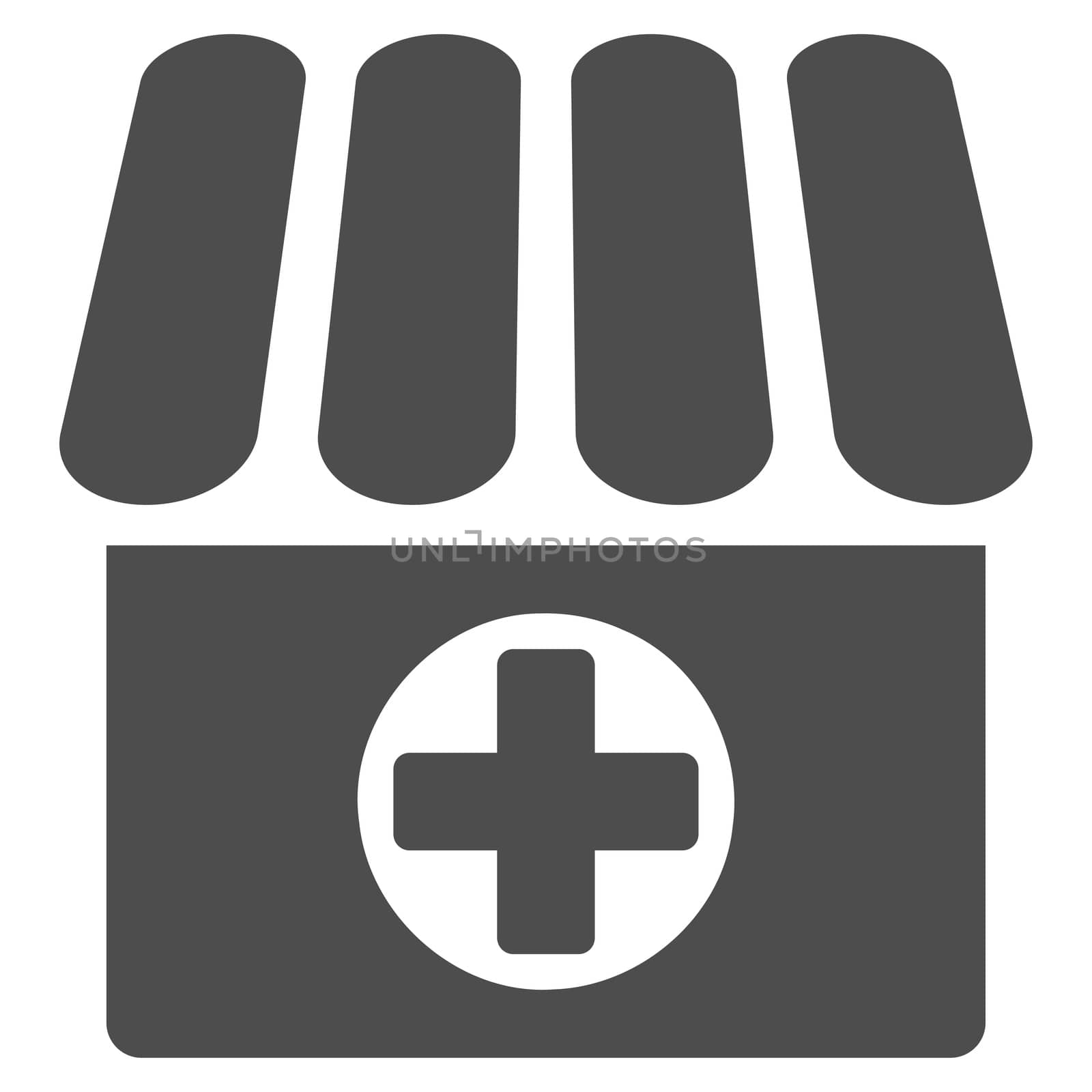 Apothecary glyph icon. Style is flat symbol, gray color, rounded angles, white background.