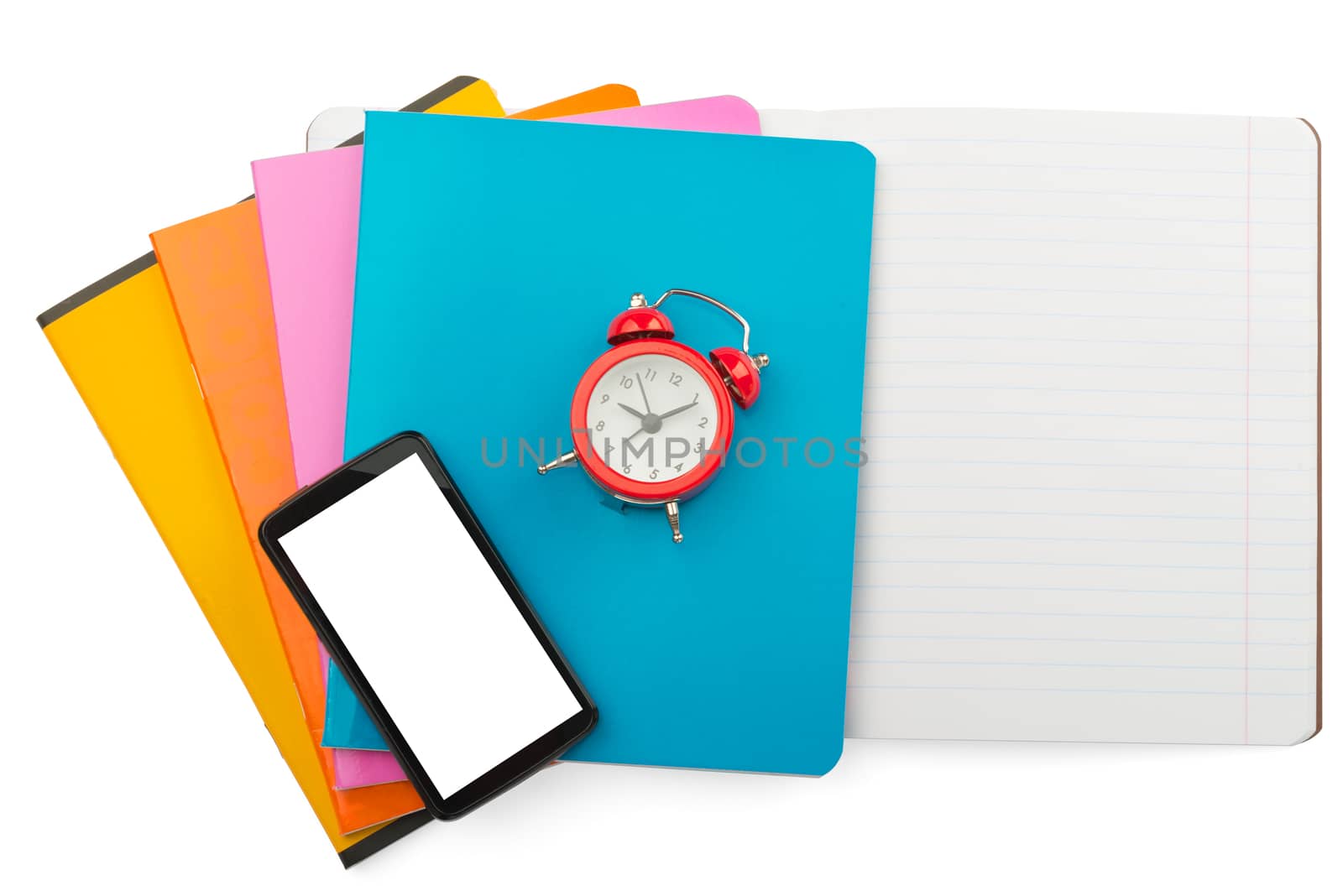 Notebooks and alarm clock by cherezoff