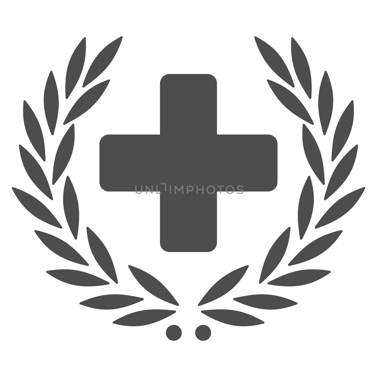 Medical Glory glyph icon. Style is flat symbol, gray color, rounded angles, white background.