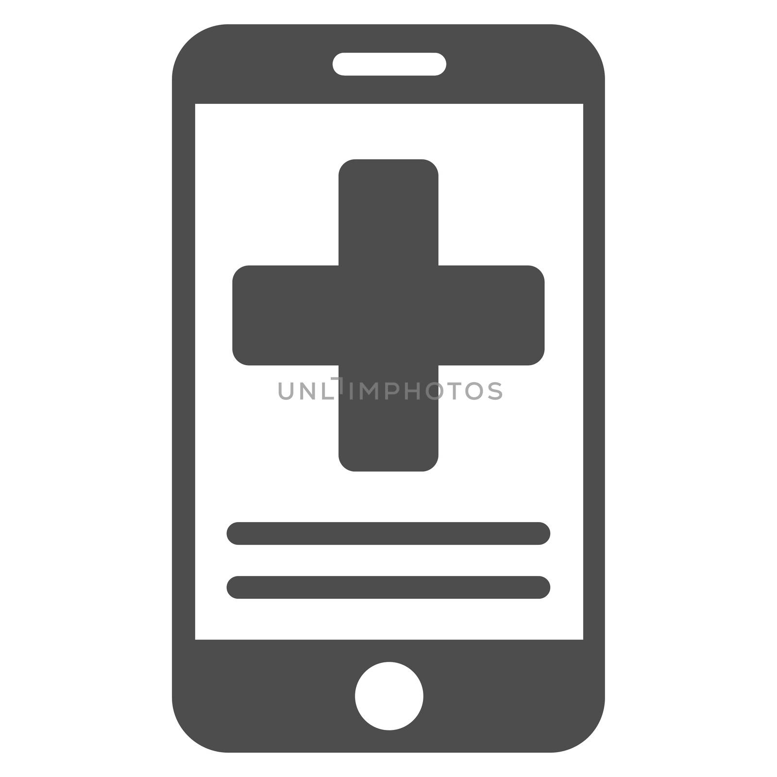 Online Medical Data glyph icon. Style is flat symbol, gray color, rounded angles, white background.