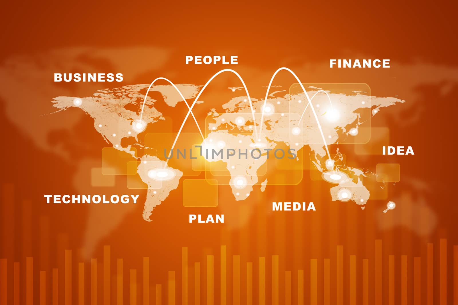 World map with business words by cherezoff