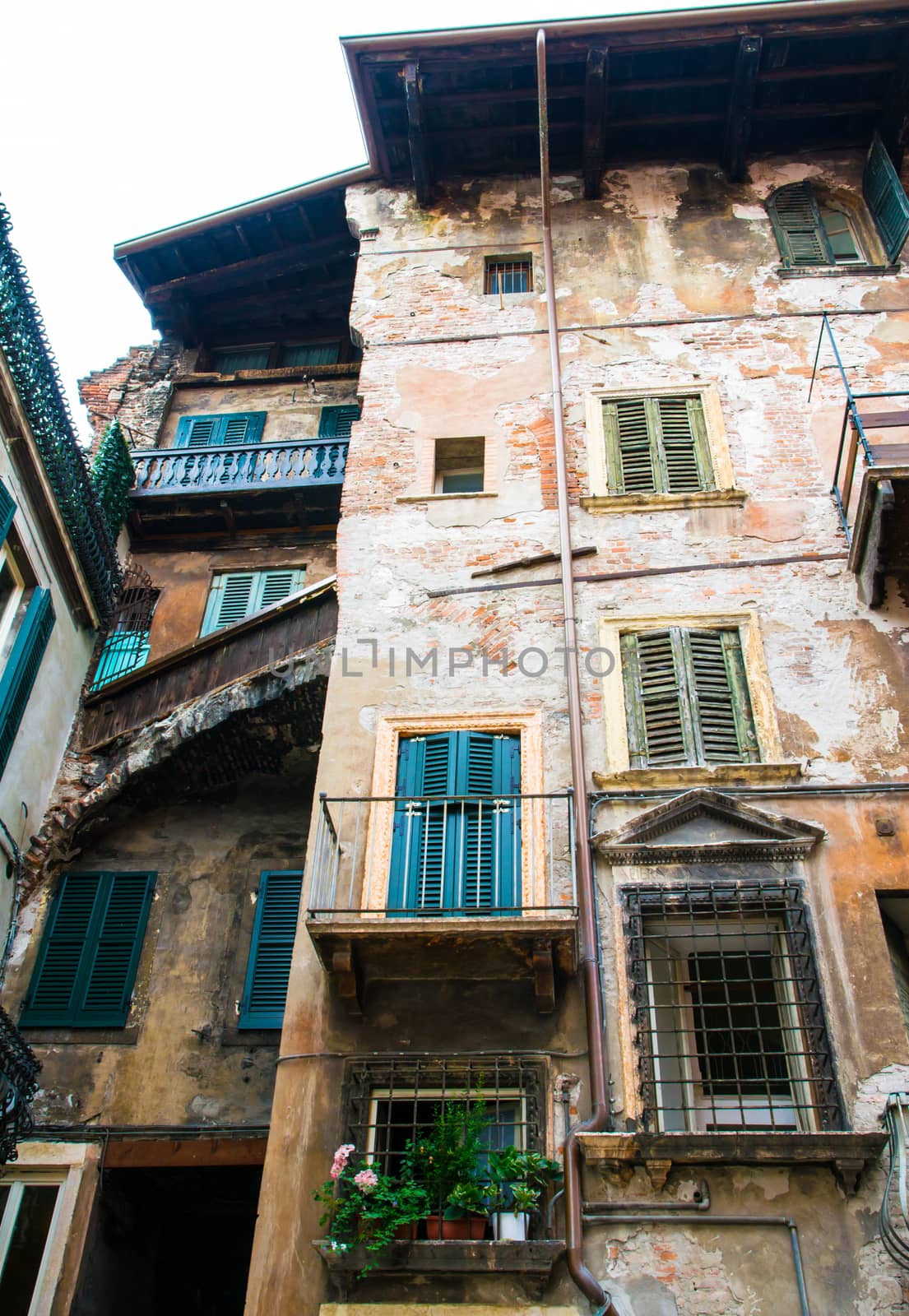 old houses in the center of Verona