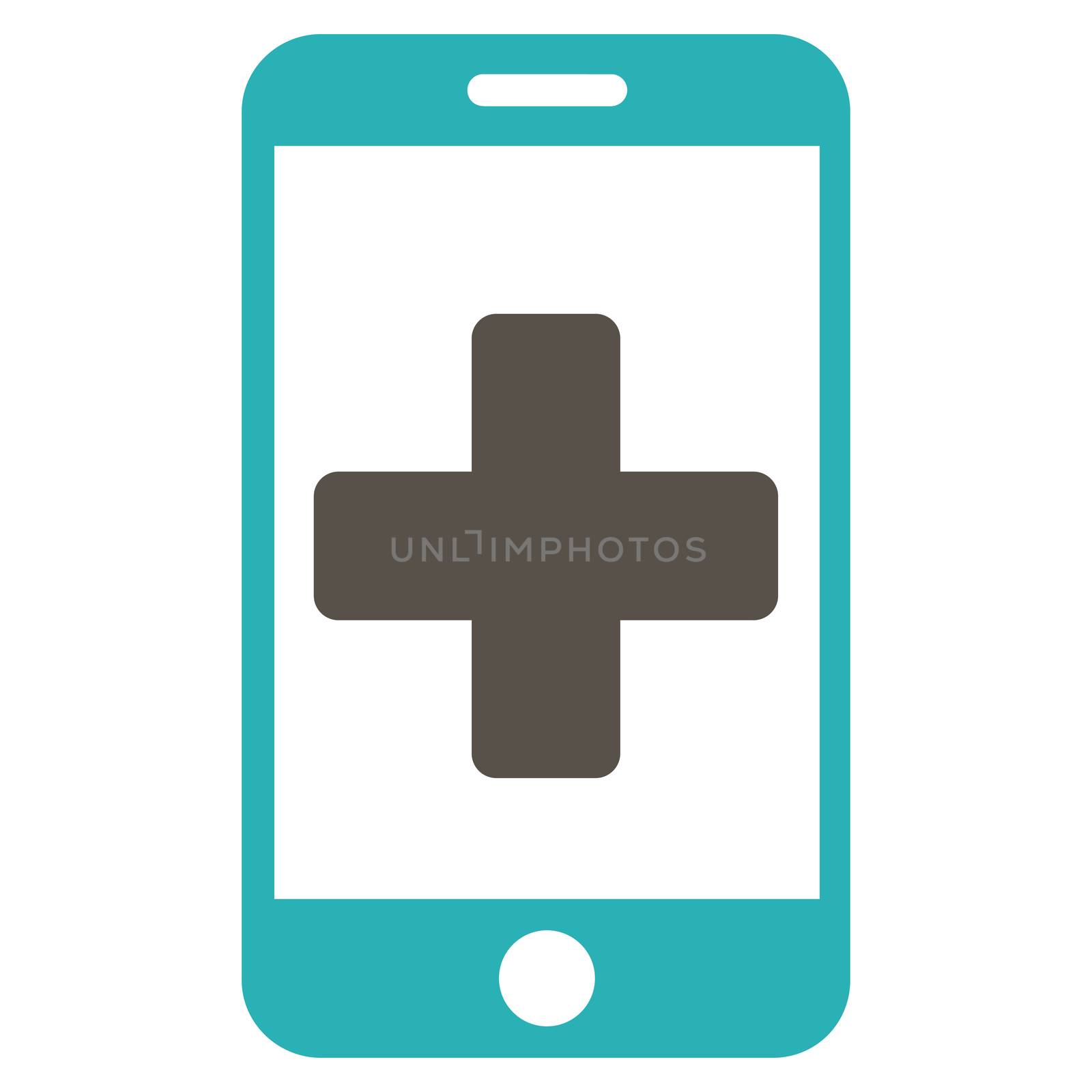 Online Help raster icon. Style is bicolor flat symbol, grey and cyan colors, rounded angles, white background.