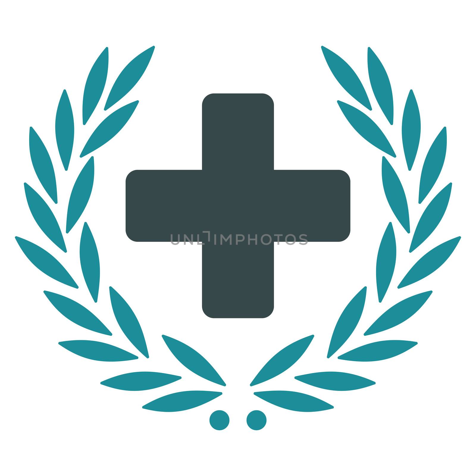 Medical Glory raster icon. Style is bicolor flat symbol, soft blue colors, rounded angles, white background.
