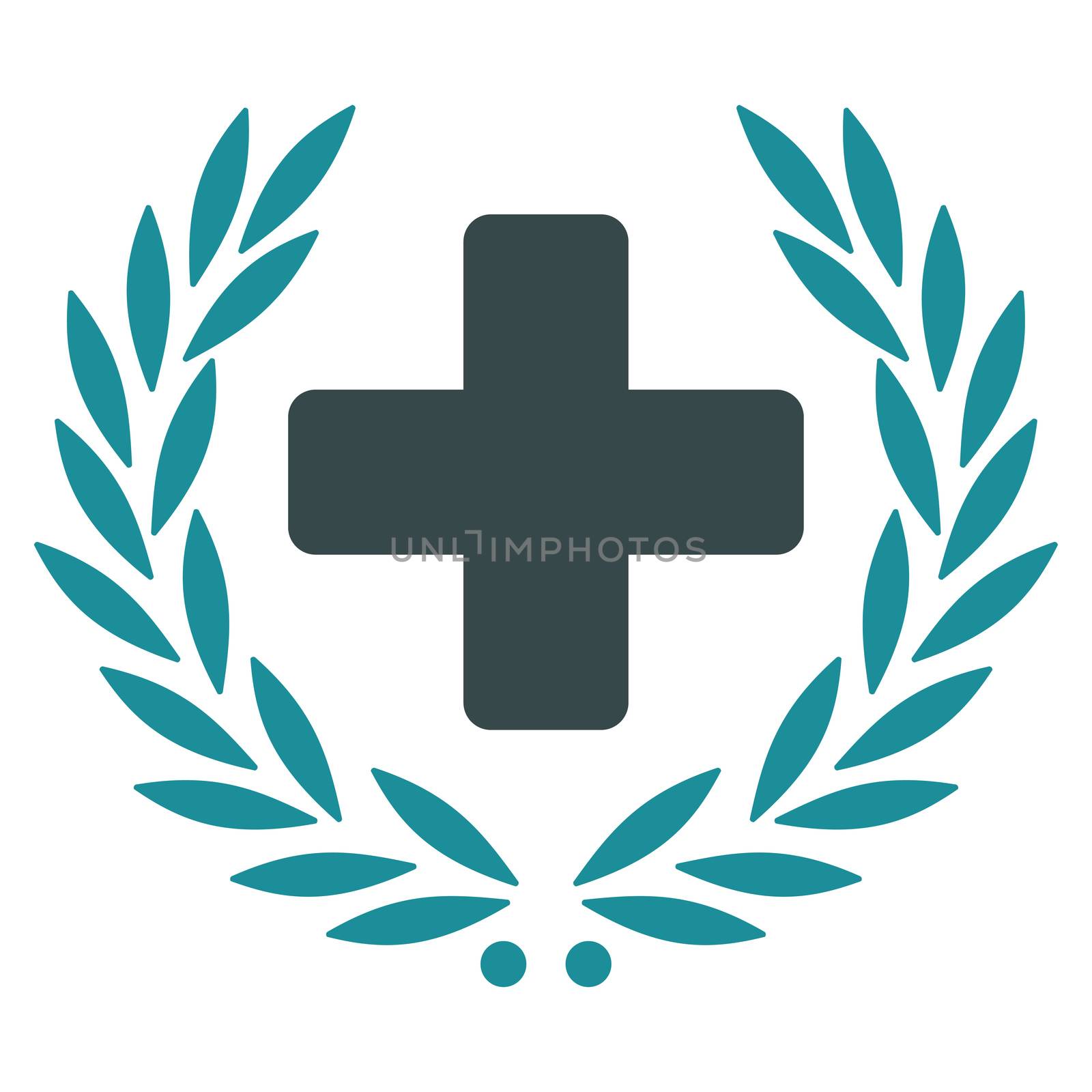 Medical Glory raster icon. Style is bicolor flat symbol, soft blue colors, rounded angles, white background.