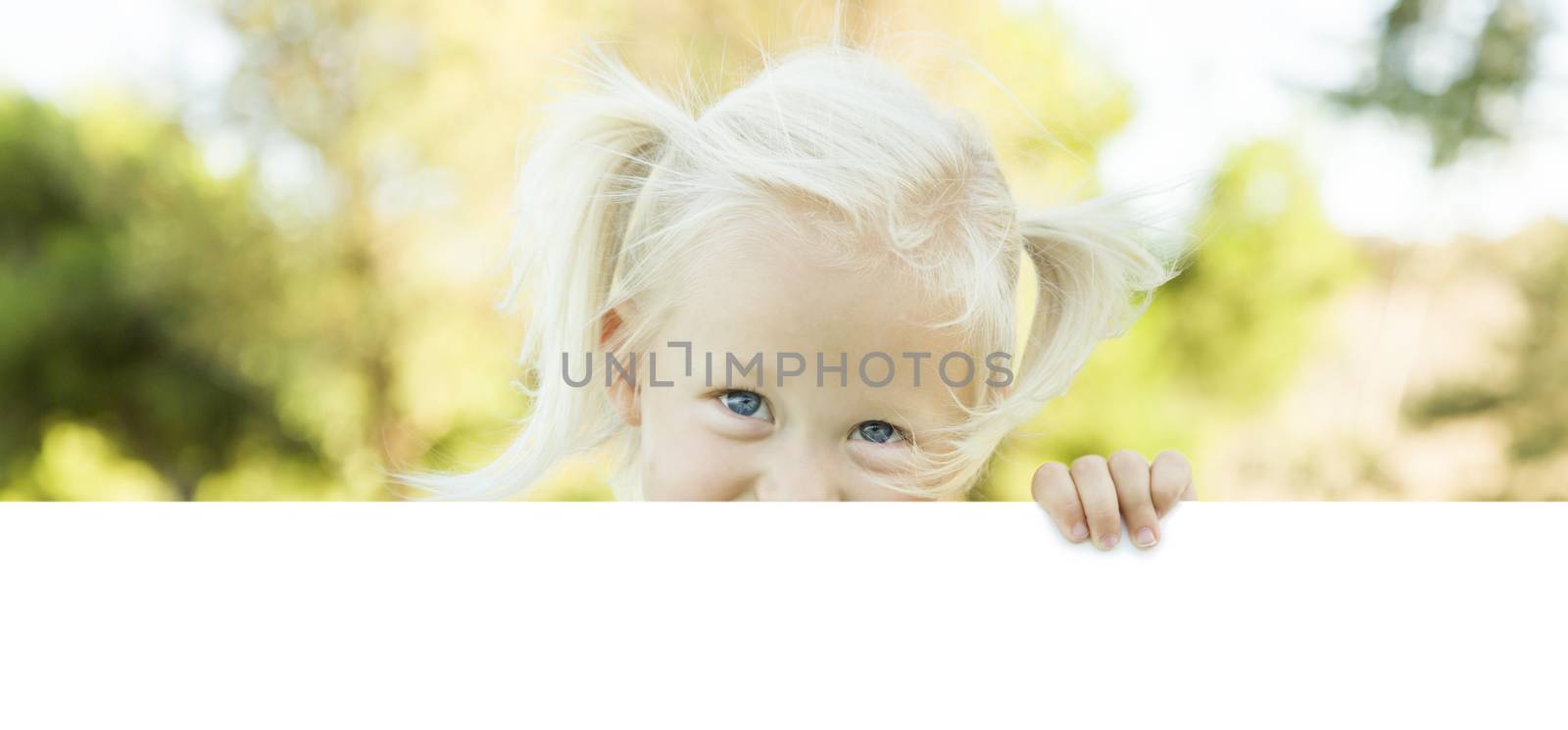 Cute Little Girl Holding White Board with Room For Text by Feverpitched