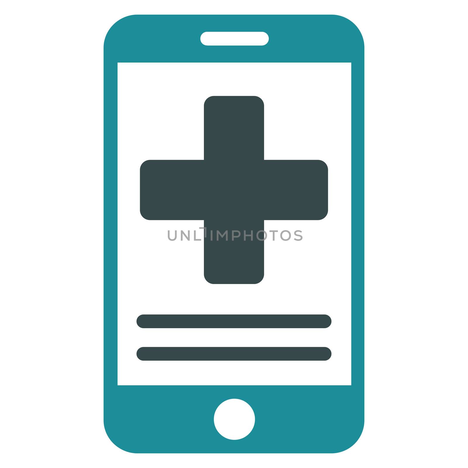 Online Medical Data raster icon. Style is bicolor flat symbol, soft blue colors, rounded angles, white background.