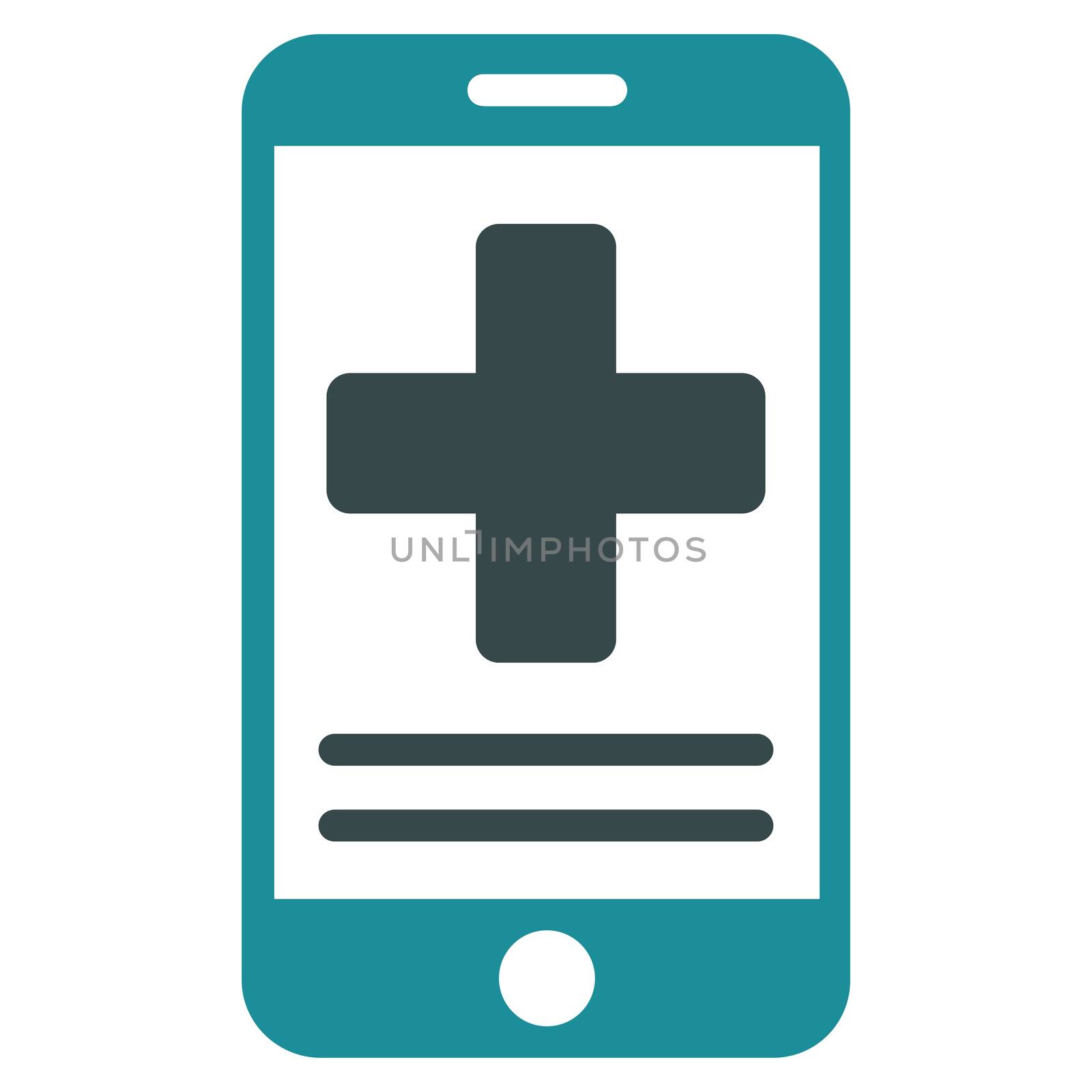 Online Medical Data raster icon. Style is bicolor flat symbol, soft blue colors, rounded angles, white background.