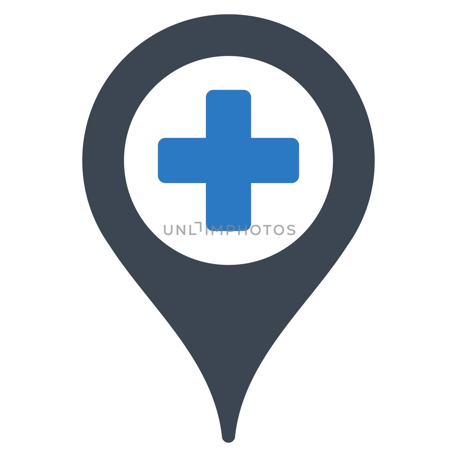 Hospital Map Pointer Icon by ahasoft