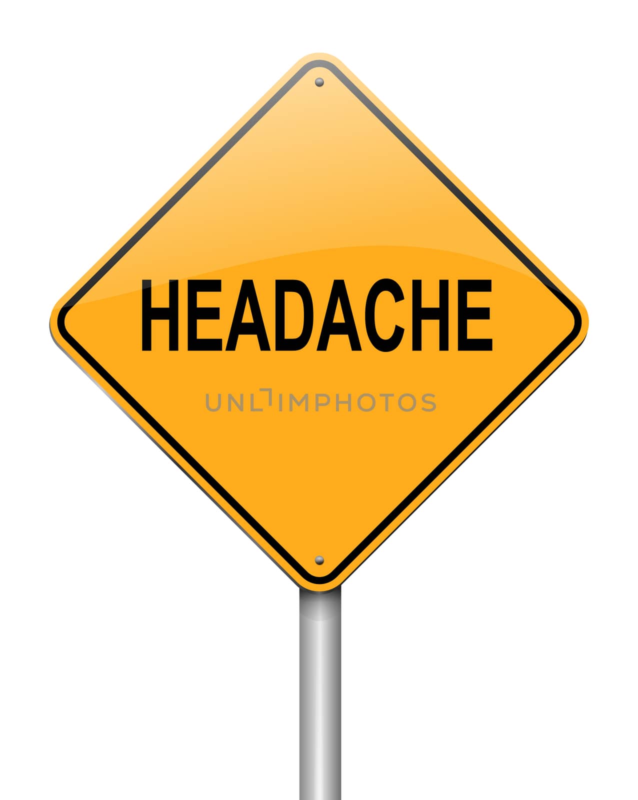 Illustration depicting a sign with a headache concept.