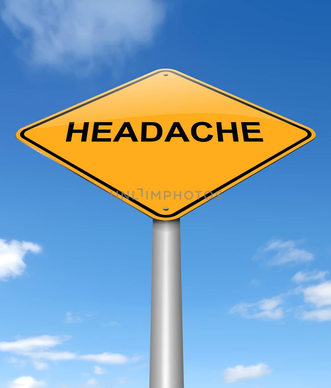 Illustration depicting a sign with a headache concept.