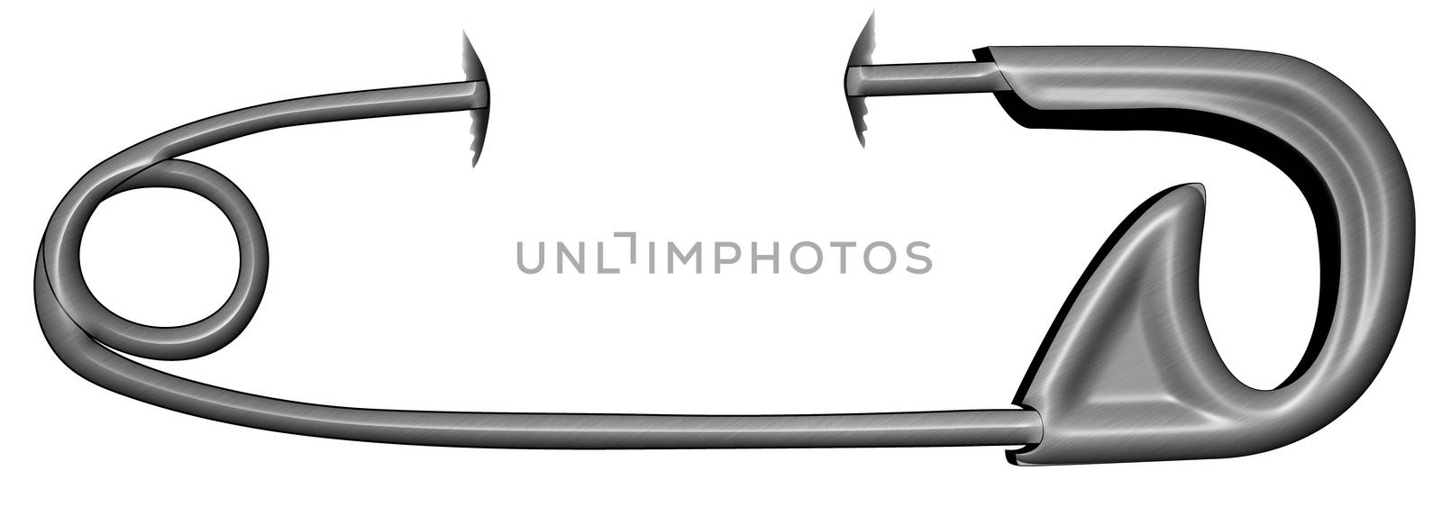 Illustration of the safety pin - piercing