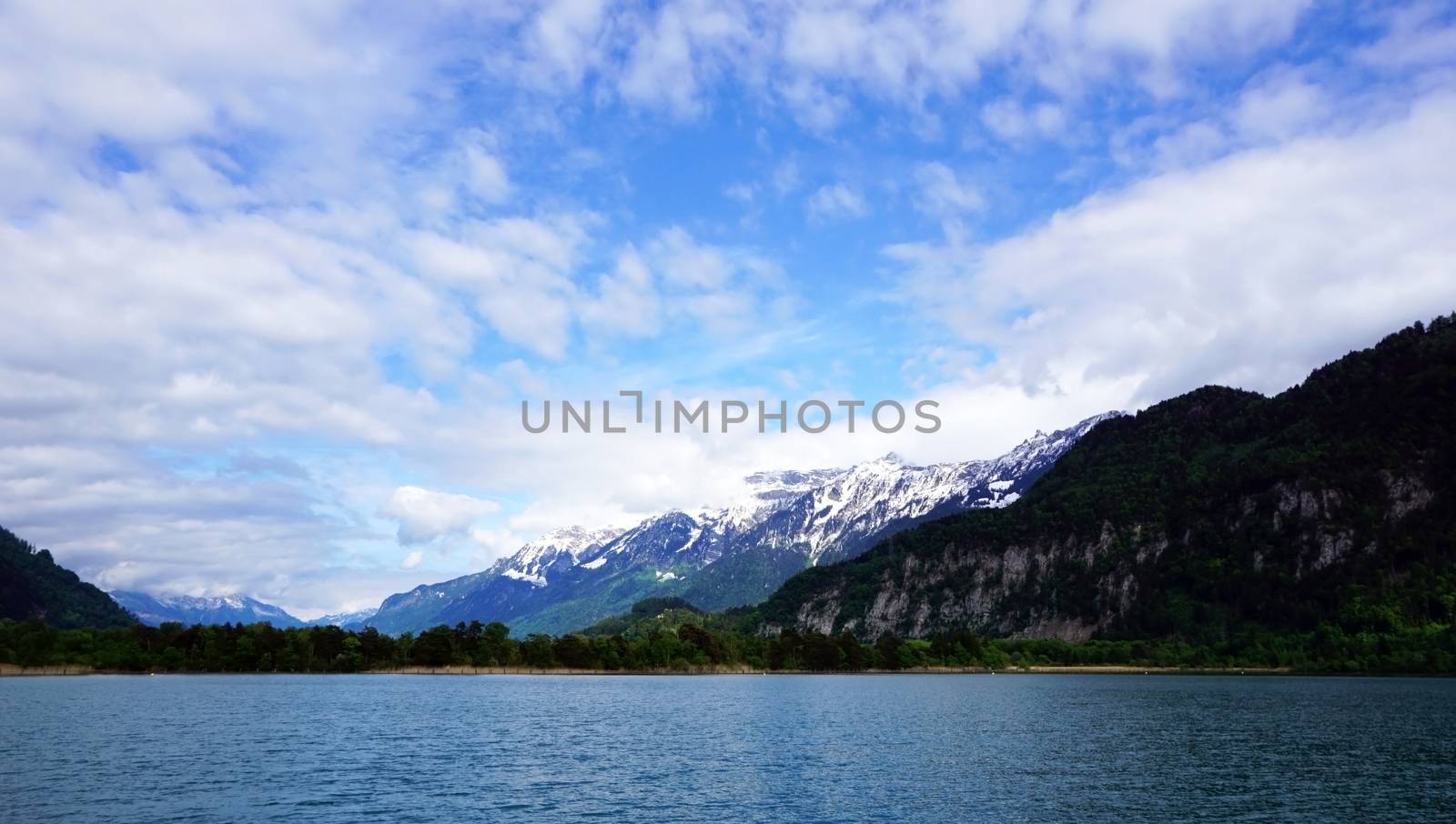 Scene of Thun Lake Interlaken, Switzerland