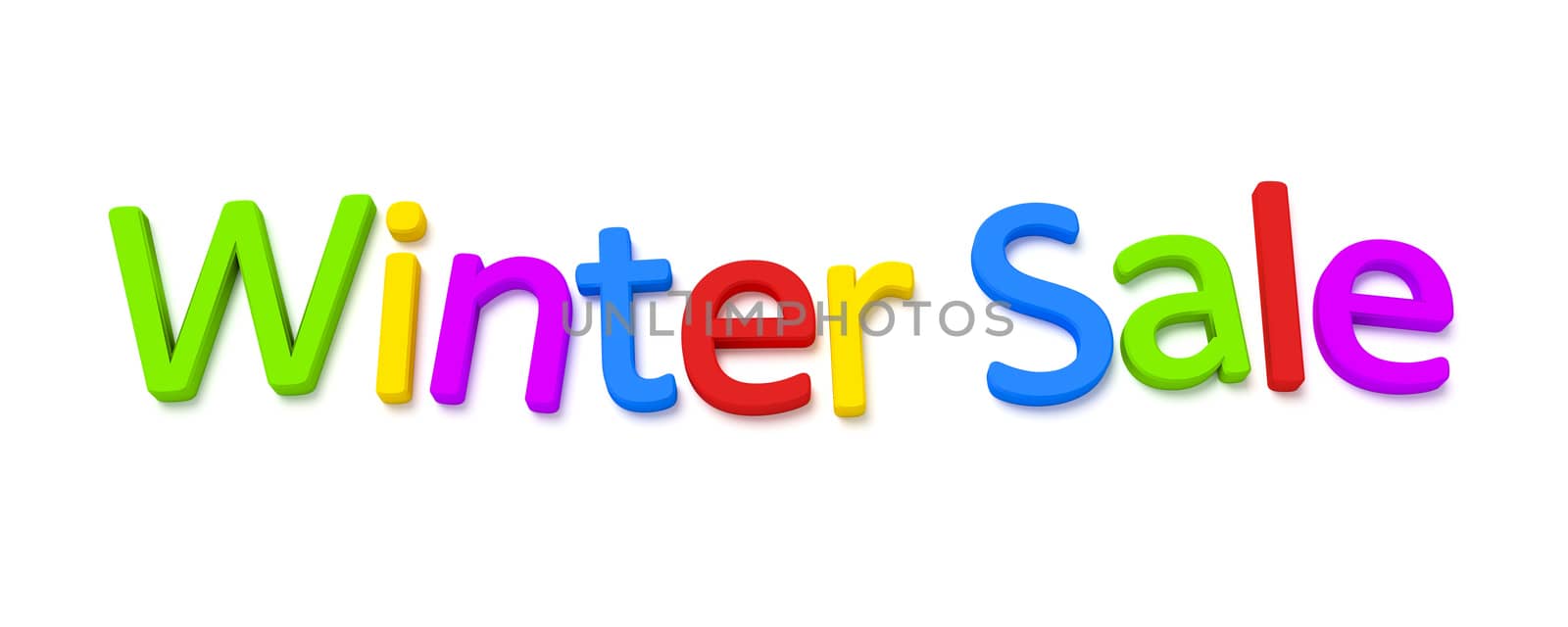 A colourful winter sale 3D image