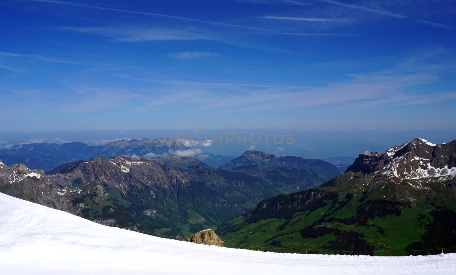 Viewpoints of Titlis snow mountains in Engelberg, Lucerne, Switzerland