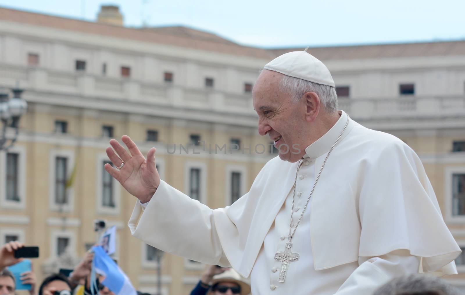 VATICAN CITY: Pope Francis arrives at his general audience address in Saint Peter's Square, Vatican City on Sept. 30, 2015. Pope Francis reflected on his recent apostolic trip to Cuba and the United States. 
