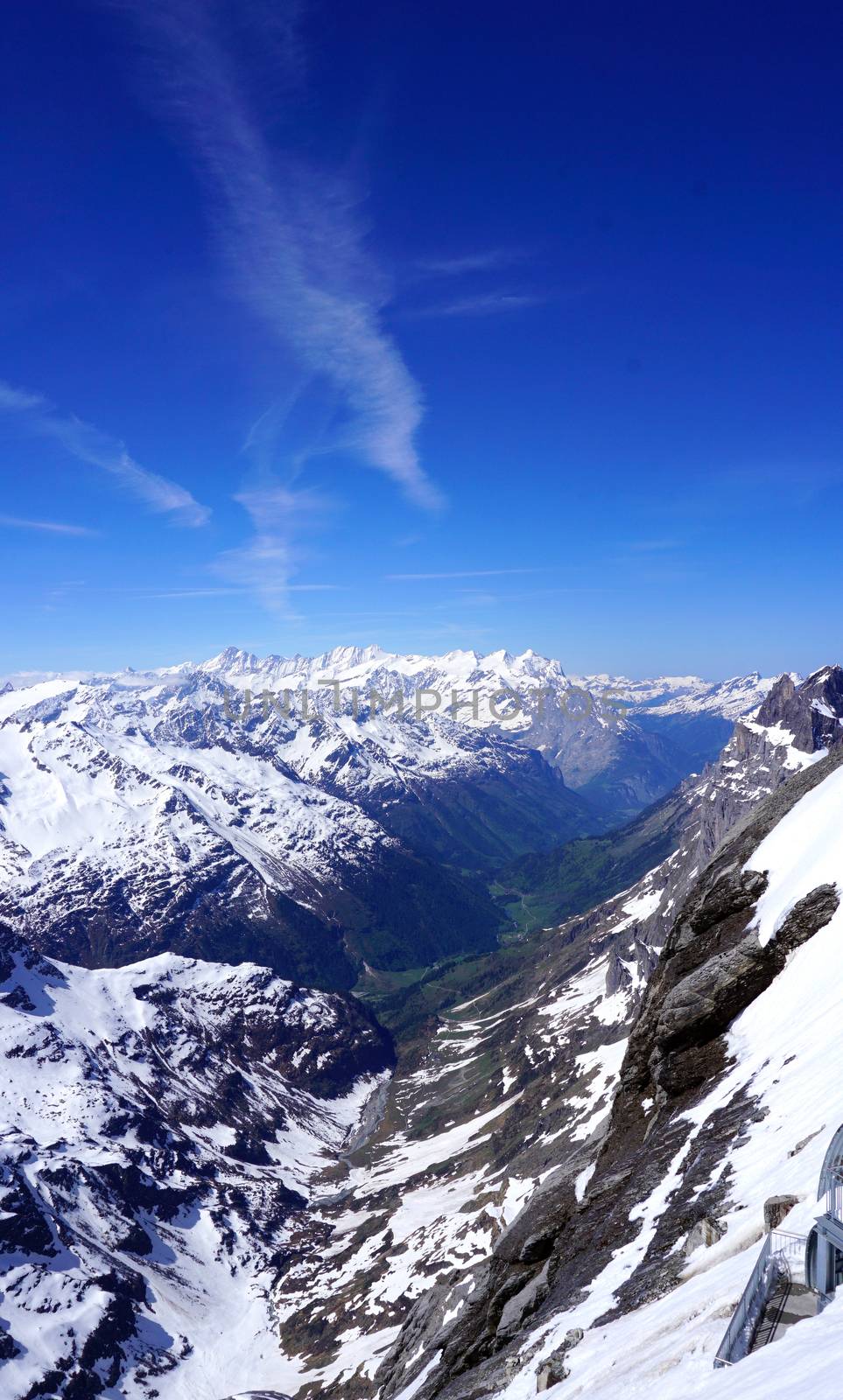 scene of snow mountains valley Titlis, Engelberg, Switzerland