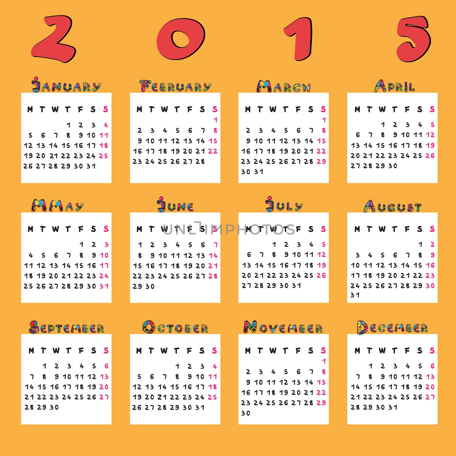 calendar 2015 by catacos