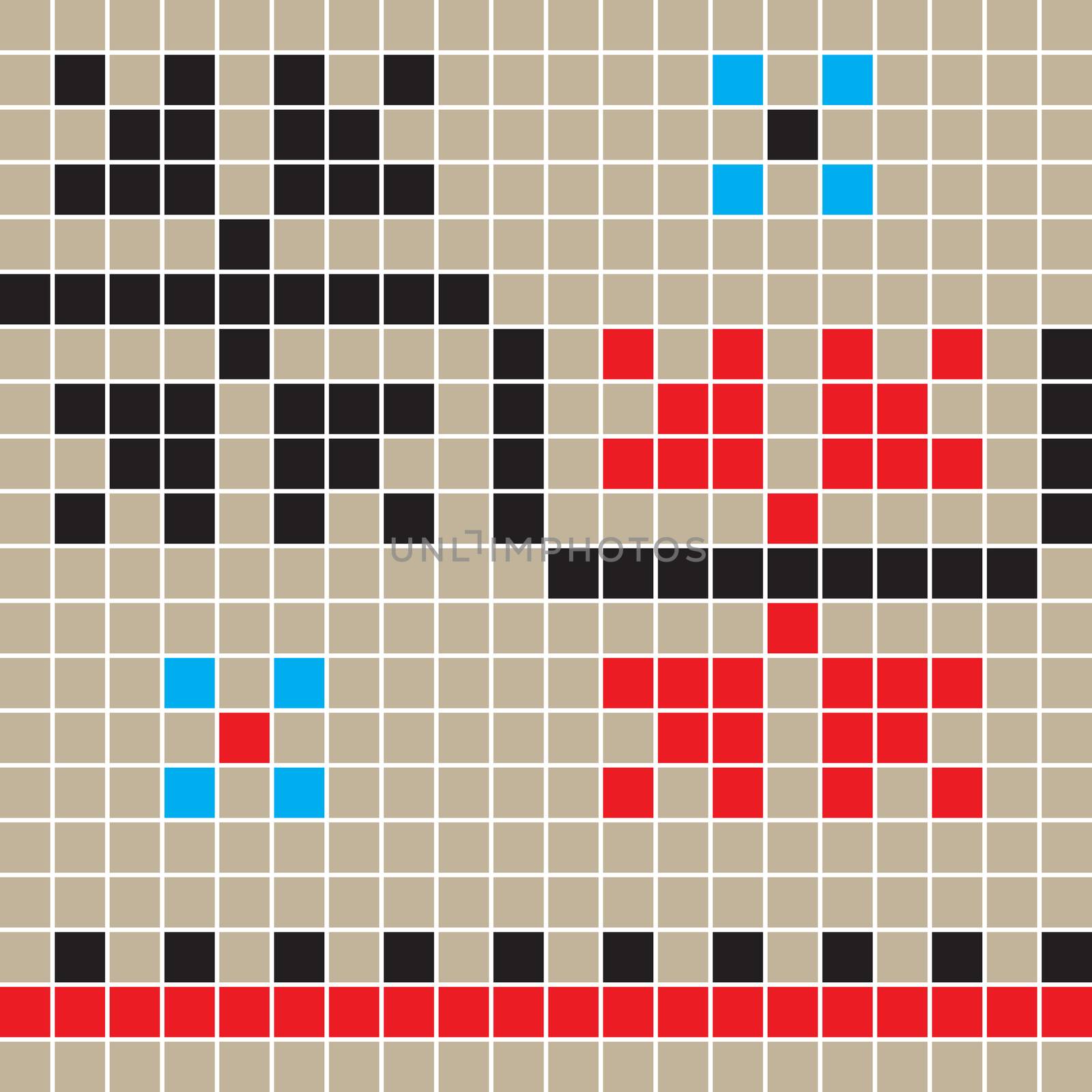 Freestyle simple pixel pattern inspired by a Romanian traditional motif