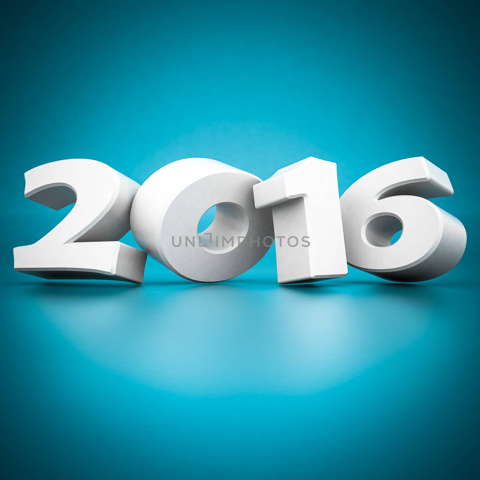 Happy new year 2016 on a blue background