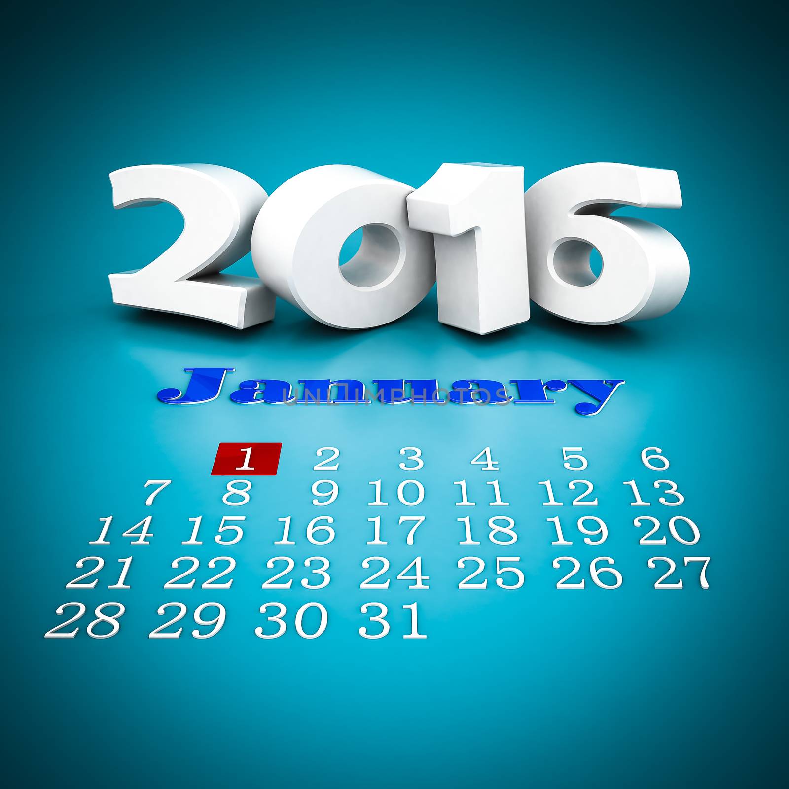 Happy new year 2016 on a blue background