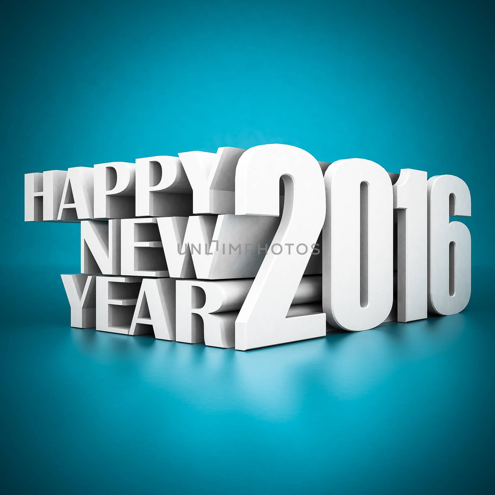 Happy new year 2016 on a blue background