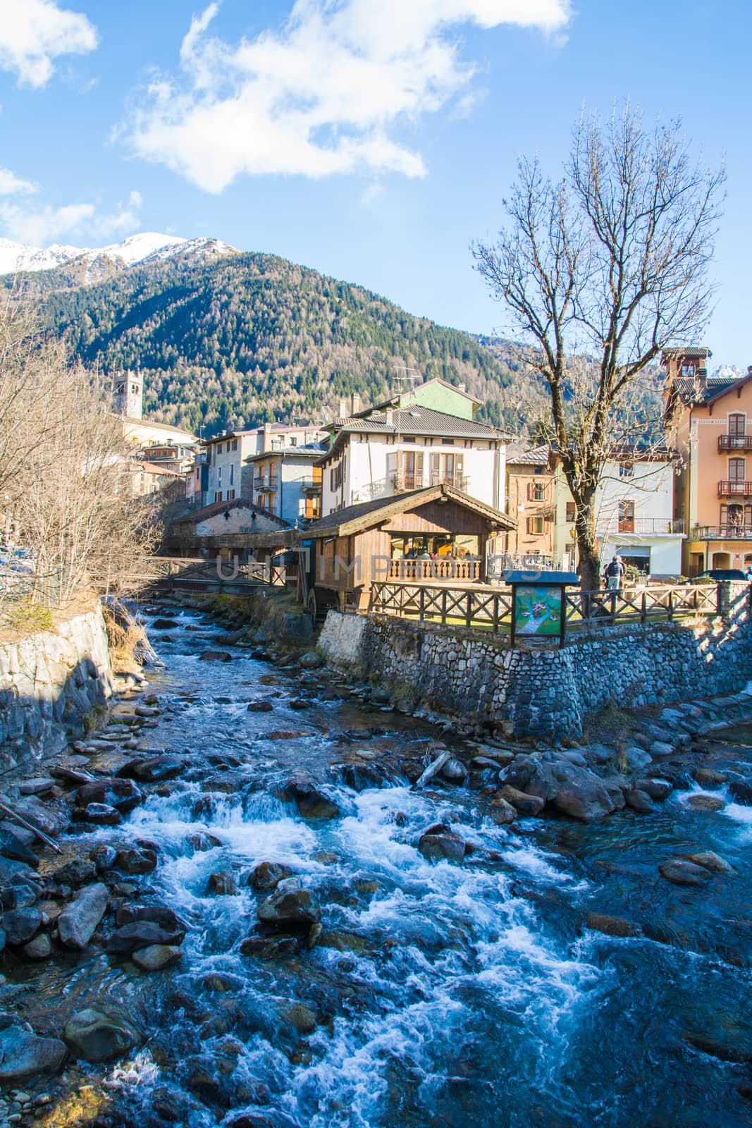 spring in a mountain creek village