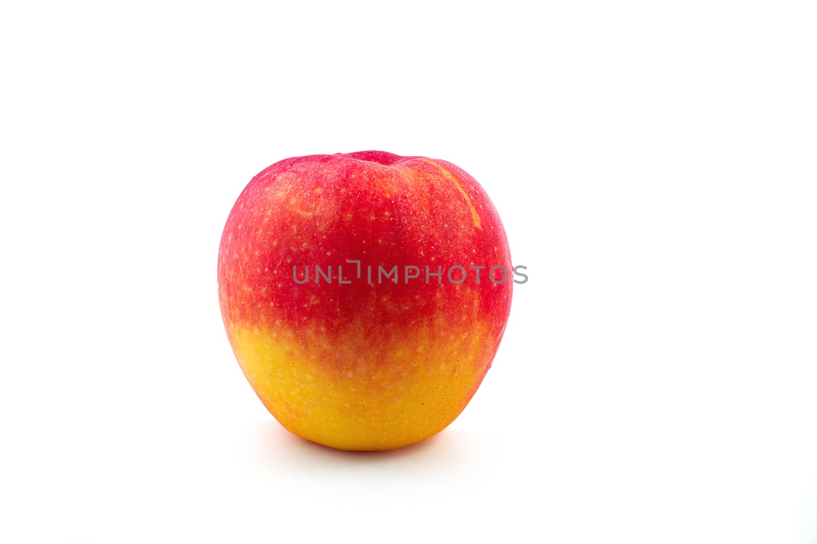 Red yellow apple isolate white background