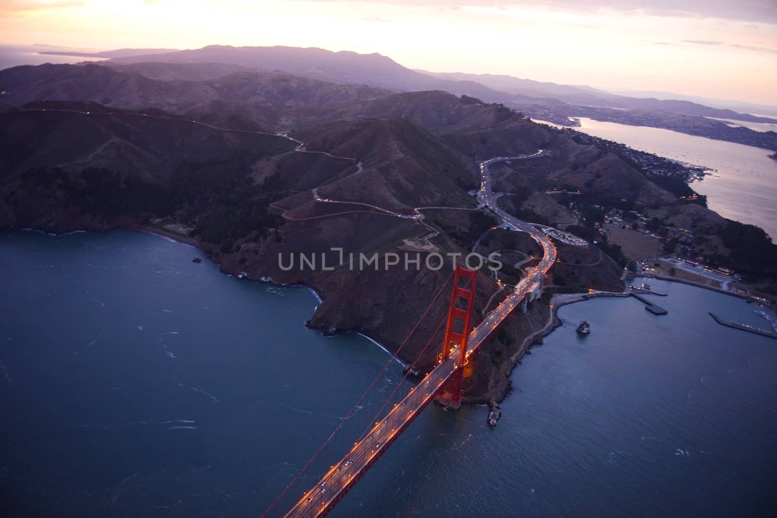 golden gate bridge aerial view by porbital