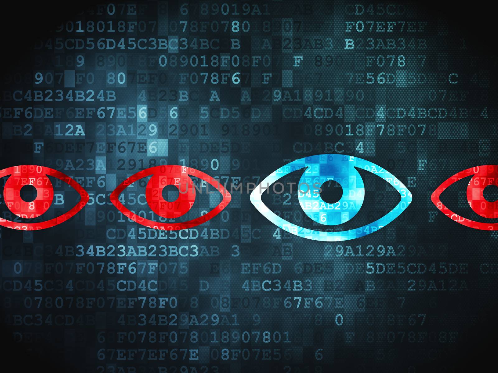 Security concept: Eye on digital background by maxkabakov