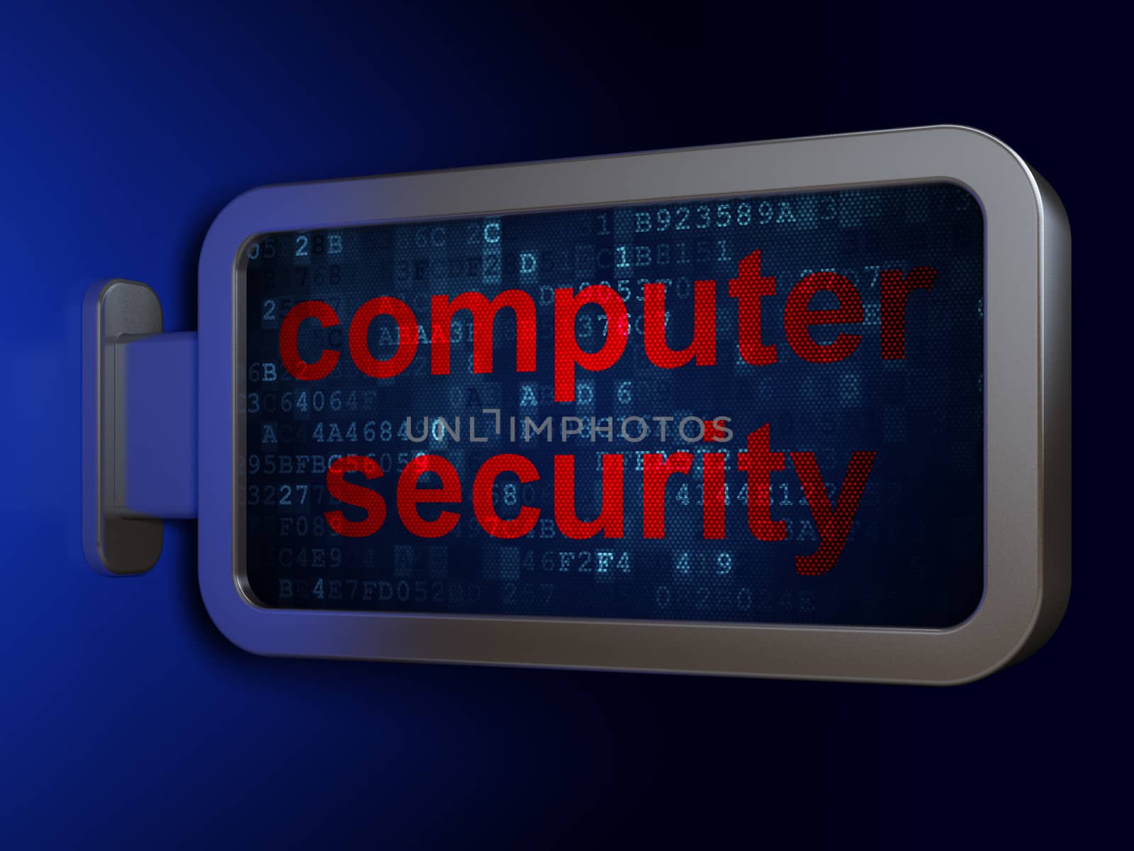 Security concept: Computer Security on advertising billboard background, 3d render