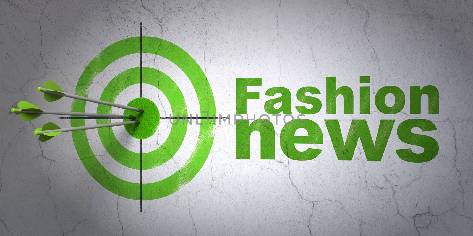 News concept: target and Fashion News on wall background by maxkabakov