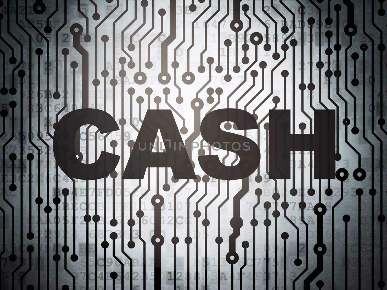 Currency concept: circuit board with Cash by maxkabakov