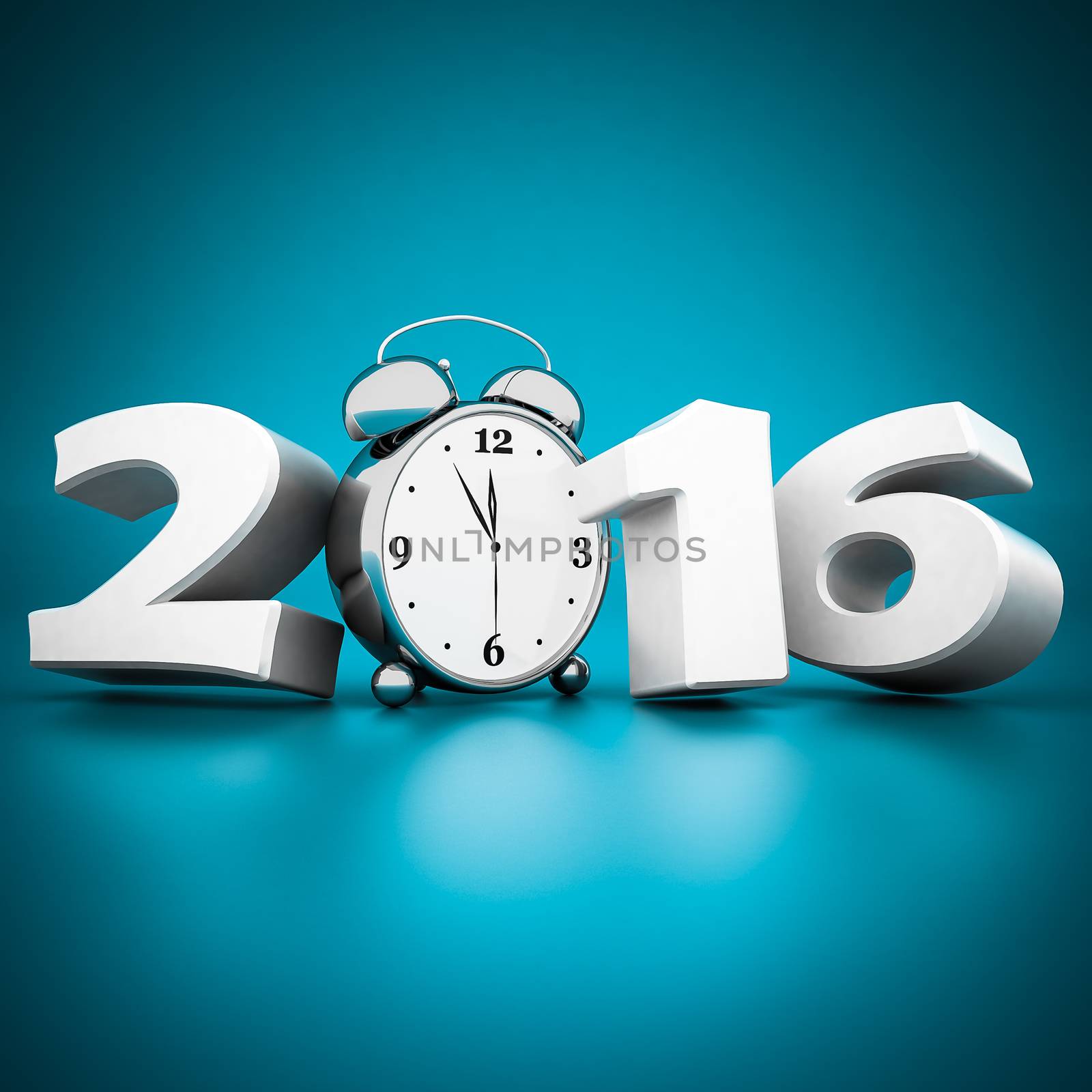 Happy new year 2016 on a blue background