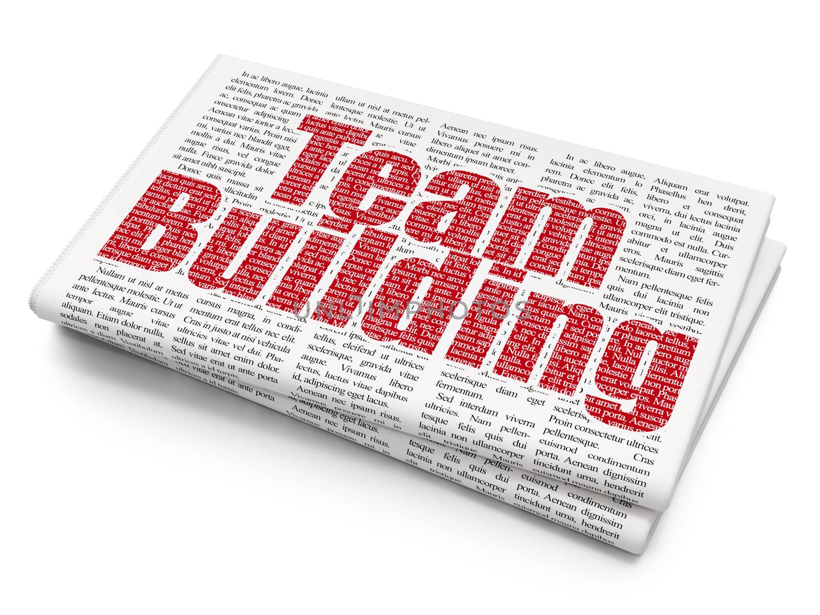 Business concept: Pixelated red text Team Building on Newspaper background