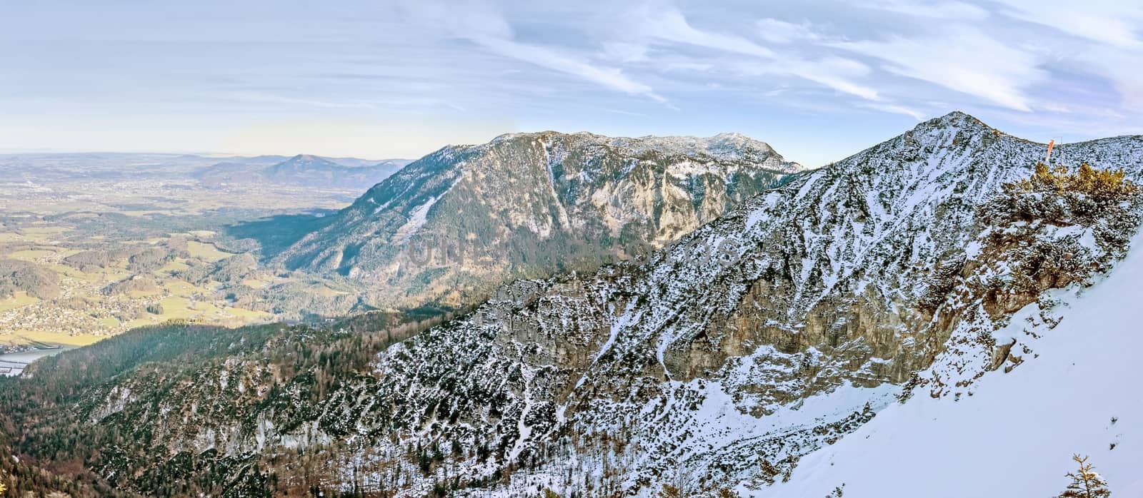 Panorama. Germany, Bad Reichenhall, mountain range Predigtstuhl. Crest and valley