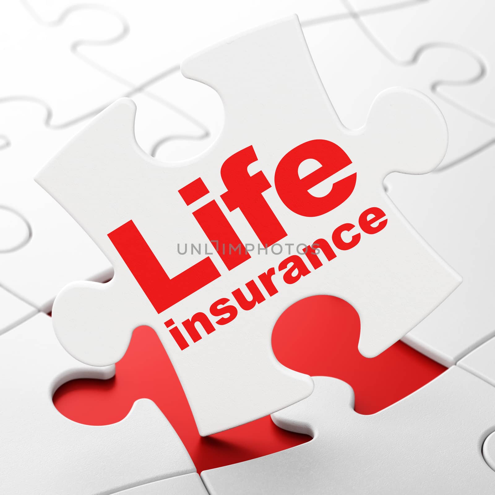 Insurance concept: Life Insurance on puzzle background by maxkabakov