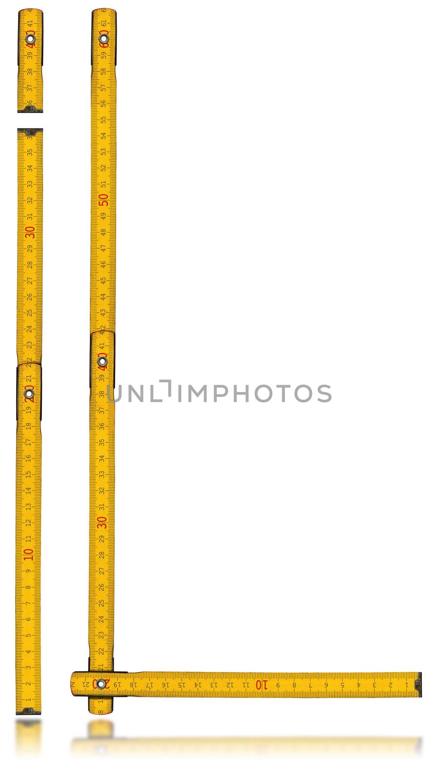 Font I and L - Old Yellow Meter Ruler by catalby